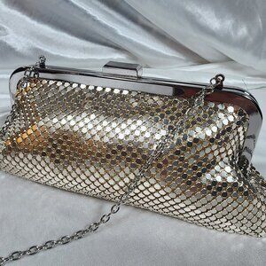 Jessica McClintock Silver Chain Evening Purse